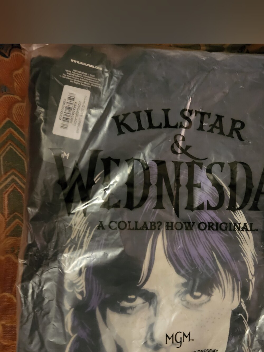 Killstar x Wednesday No Hug Zone Hoodie Size Medium..